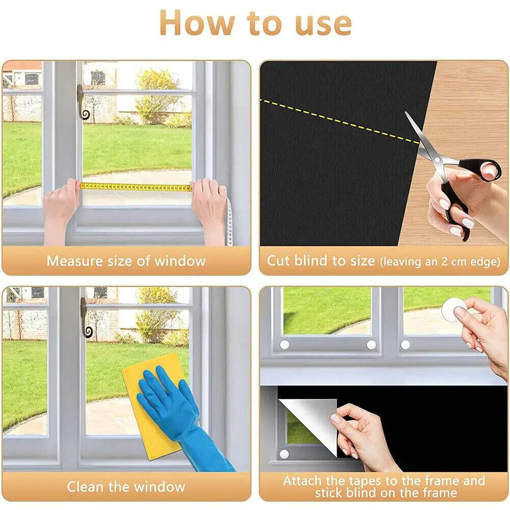 Portable Blackout Stick On Window Blinds 4