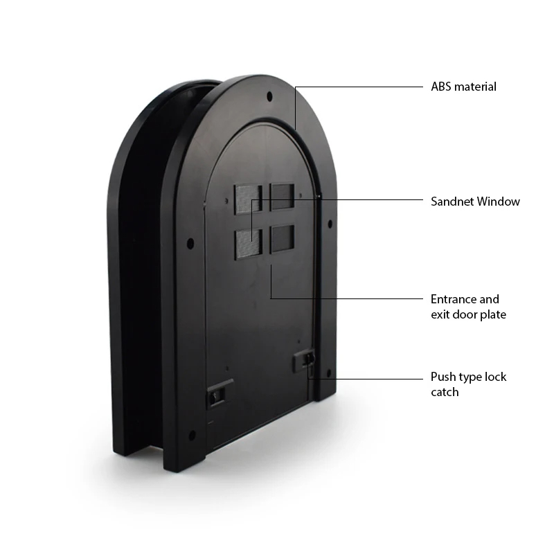 ABS Plastic Free Entry Magnetic Cat Door black 3