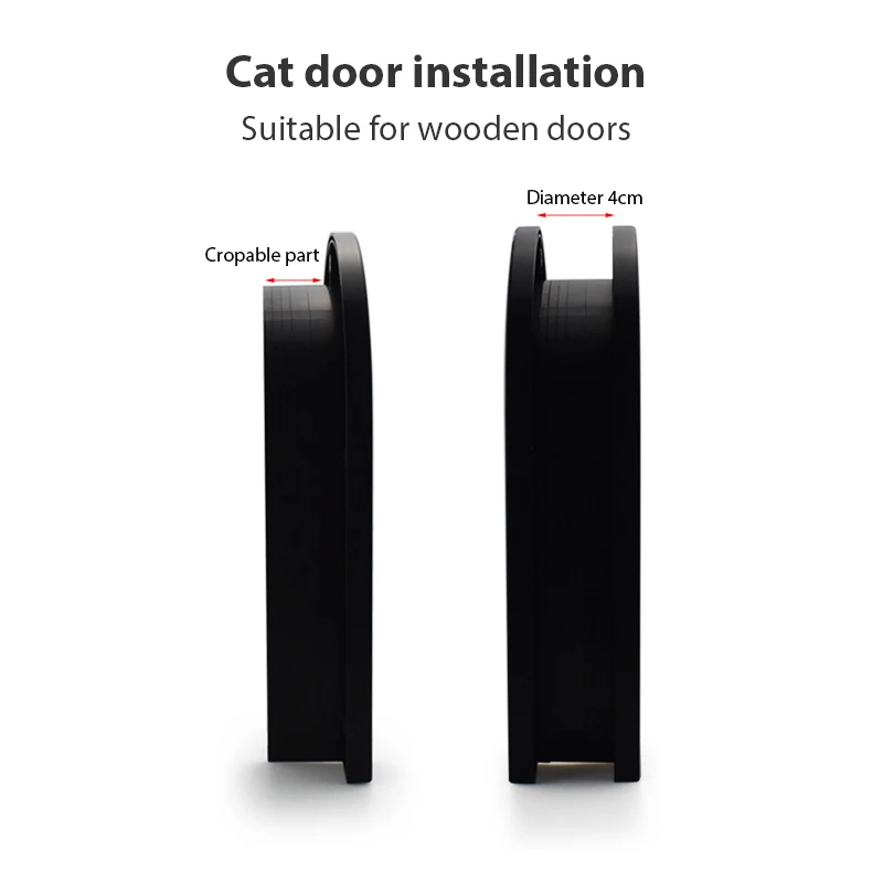 ABS Plastic Free Entry Magnetic Cat Door black 4