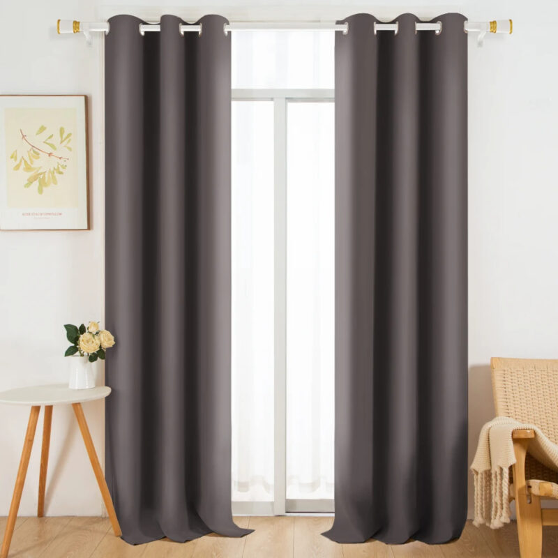 Blackout Simple Solid Thicker Window Curtains