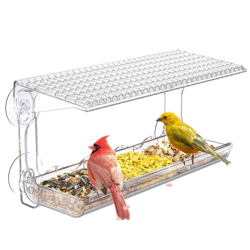 Clear Window Bird Feeder With Strong Suction Cups Easy To Use-1