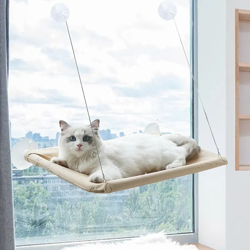 Foldable Hammock Cat Window Perch with 4 Strong Suction Cups1