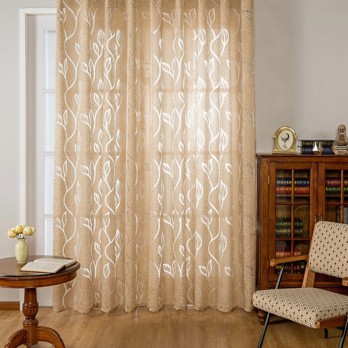 Jacquard Leaf Designer Window Curtains