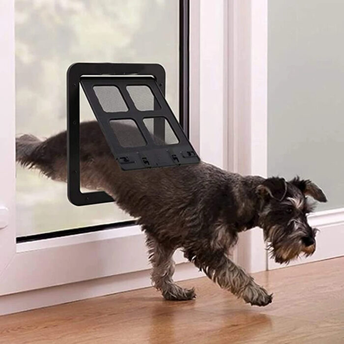 Lockable Sliding Magnetic Self-Closing Screen Cat Door 1