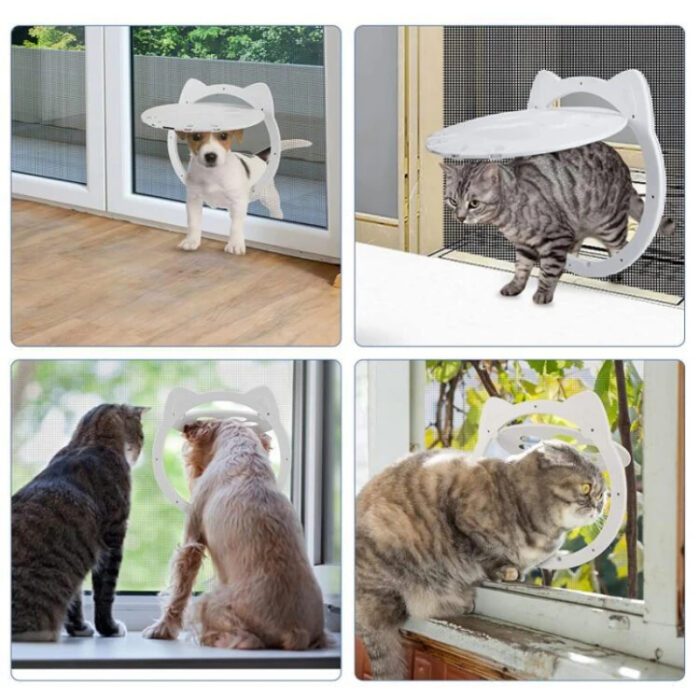 Magnetic Self-Closing Screen Pet Cat Door 2