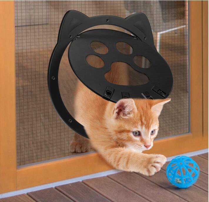 Magnetic Self-Closing Screen Pet Cat Door 3