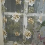 Peony Printed Transparent Tulle Window Curtains2