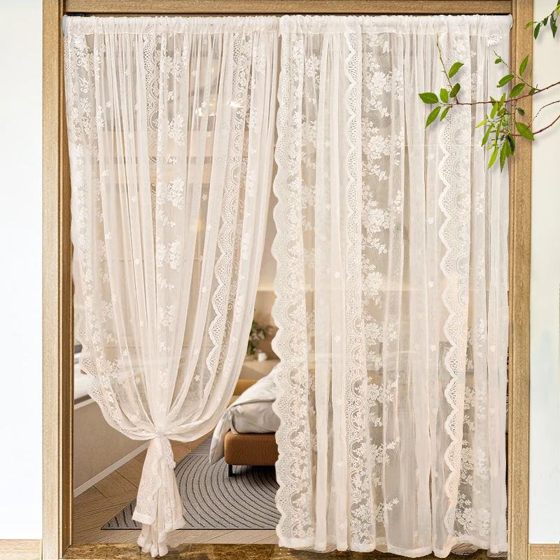 Romantic Lace Sheer Partition Window Curtains 3