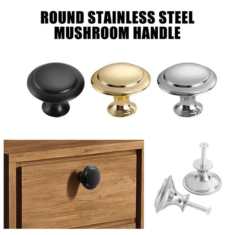 Round Stainless Steel Door Knobs for Drawer Cabinet Kitchen Cupboard1