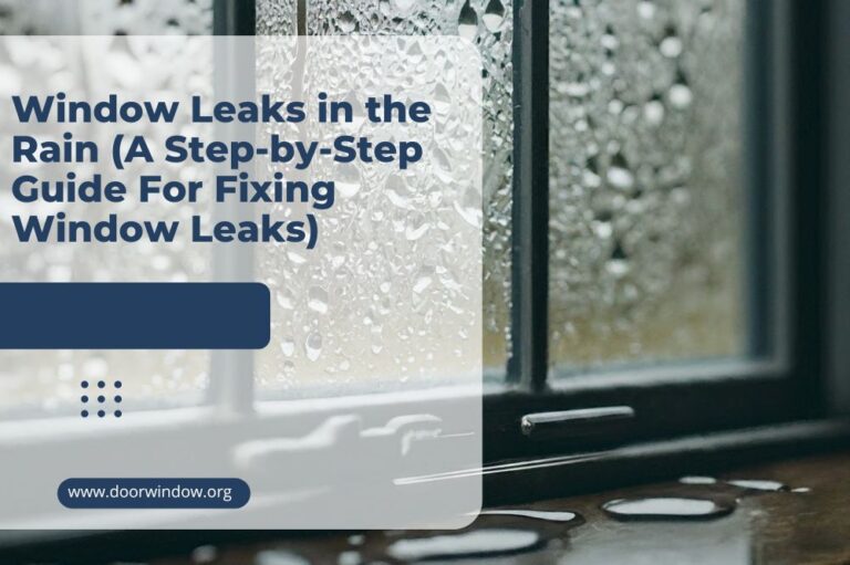 Window Leaks in the Rain (A Step-by-Step Guide For Fixing Window Leaks)